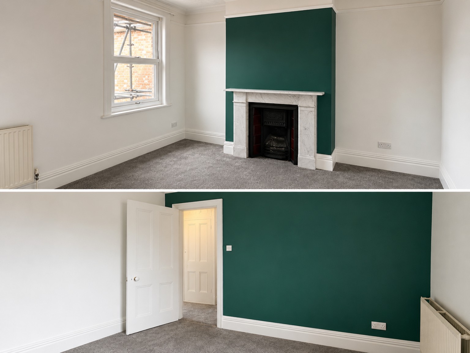 Green feature wall room